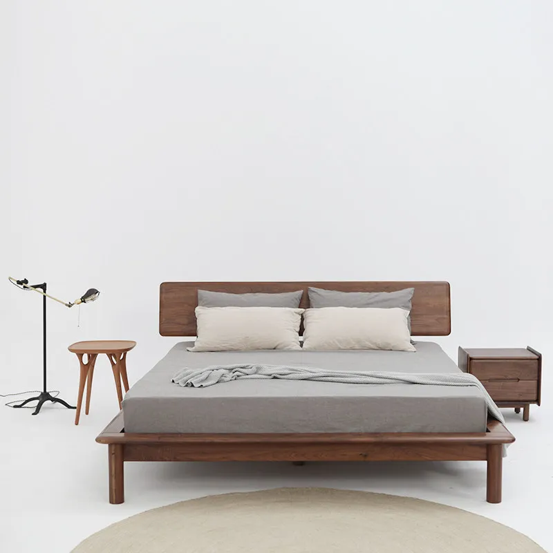 Wooden Frame Bed Bedroom Space Saving Sun European Double Sleeping Bed Sleeping Loft Letto Matrimoniale Lounge Suite Furniture