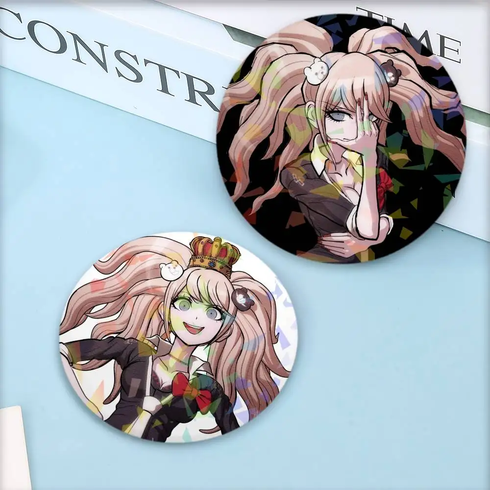 Junko Enoshima Spiel Danganronpa Abzeichen Runde Laser Abzeichen Brosche Rucksack Zubehör