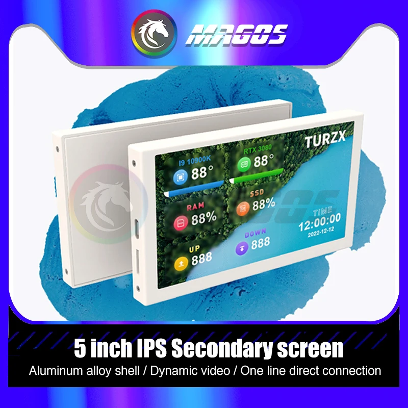 PC Case Expand Screen 5 Inch IPS TYPE-C Mini Moniror Digital Display IPS Module no Aida64 Gamer PC Hardware Monitoring
