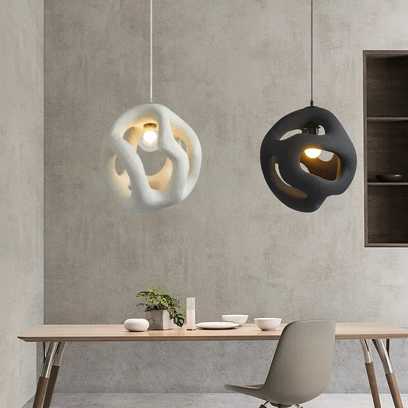 

New Design Style Wabi-Sabi Pendant Lamp Restaurant Home Decor Bedroom Dining Resin High-end Indoor Hanging LED Lighting Fixtures