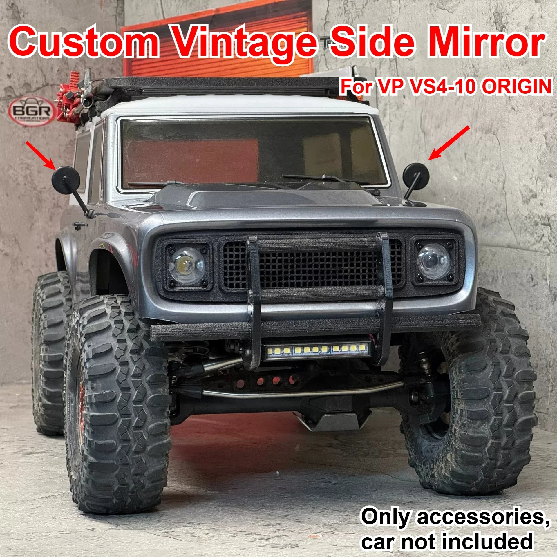 RC Off Road Crawler Silicone Vintage Side Mirror For 1/10 VP VS4-10 ORIGIN Custom Model Number Decor Styling Upgrade Accessories