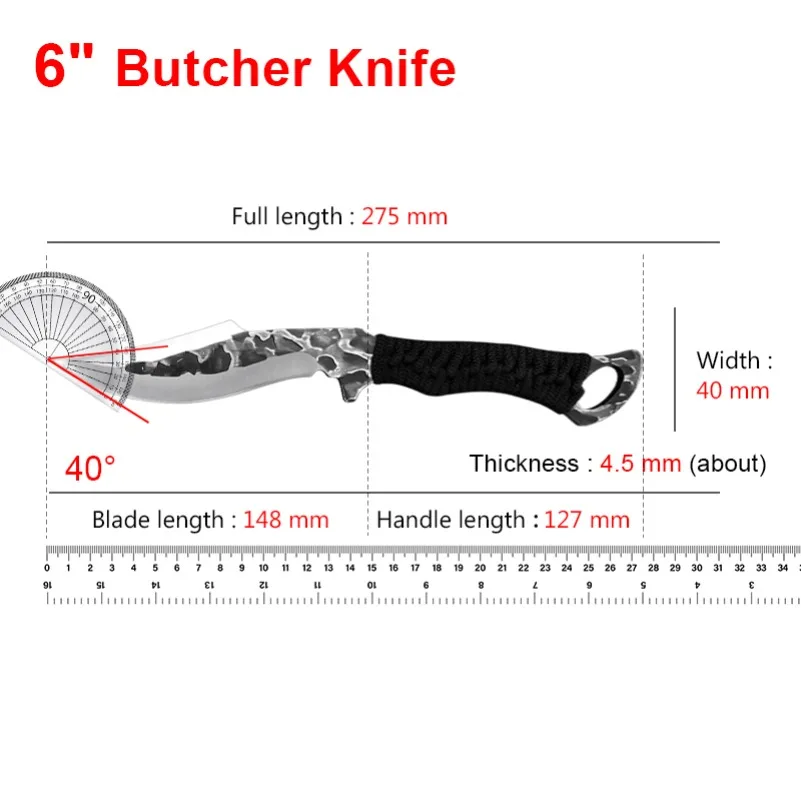 Hand Forged Blade Butcher Boning Knife Cleaver Meat Chop Vegetable Kitchen Knives Slicing Fruit Fish Filleting Knife Chef Tools