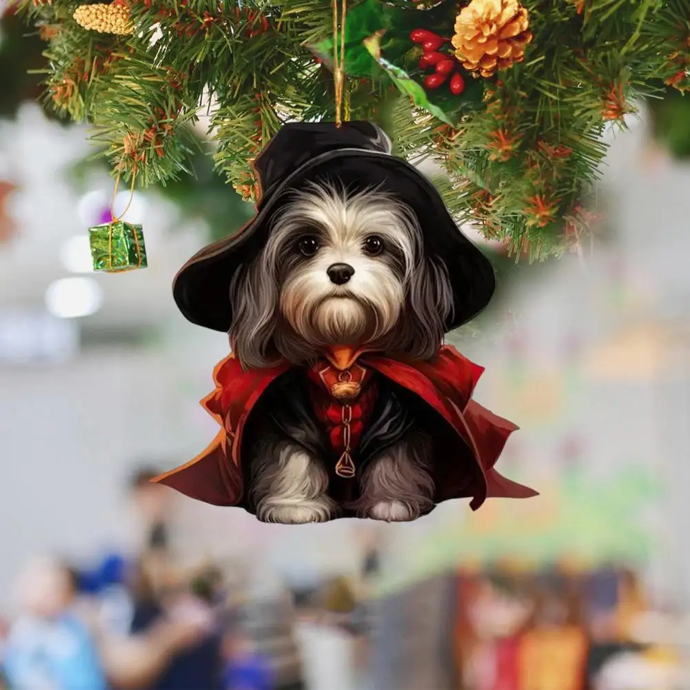 

Dog Car Pendant Puppy Car Decoration Realistic Dog-shaped Halloween Hanging Ornament for Car Home Decor Indoor Outdoor Lanyard