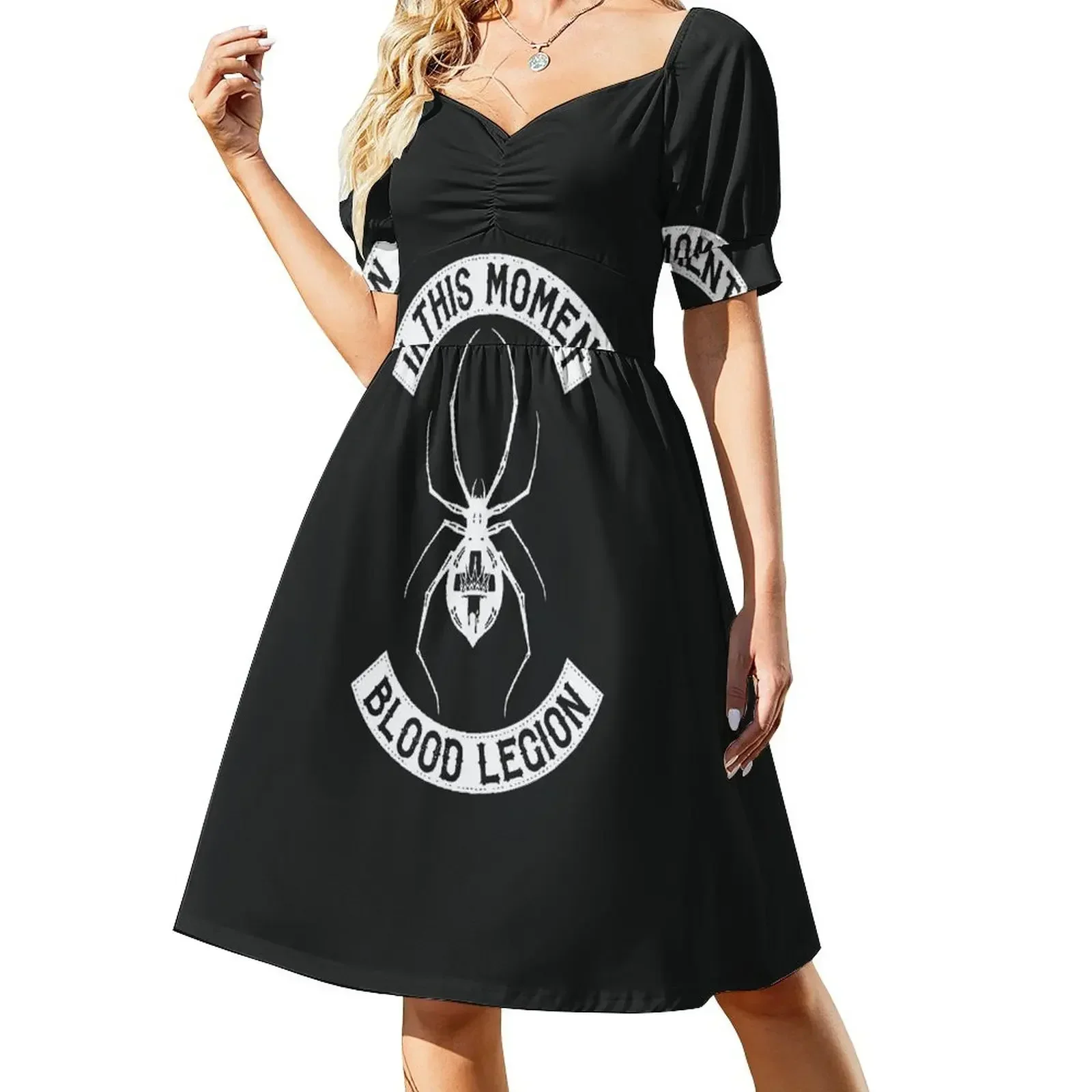 

Black in This Moment Widow Mc Blood Legion Sleeveless Dress Clothing female dresses korean style Dress