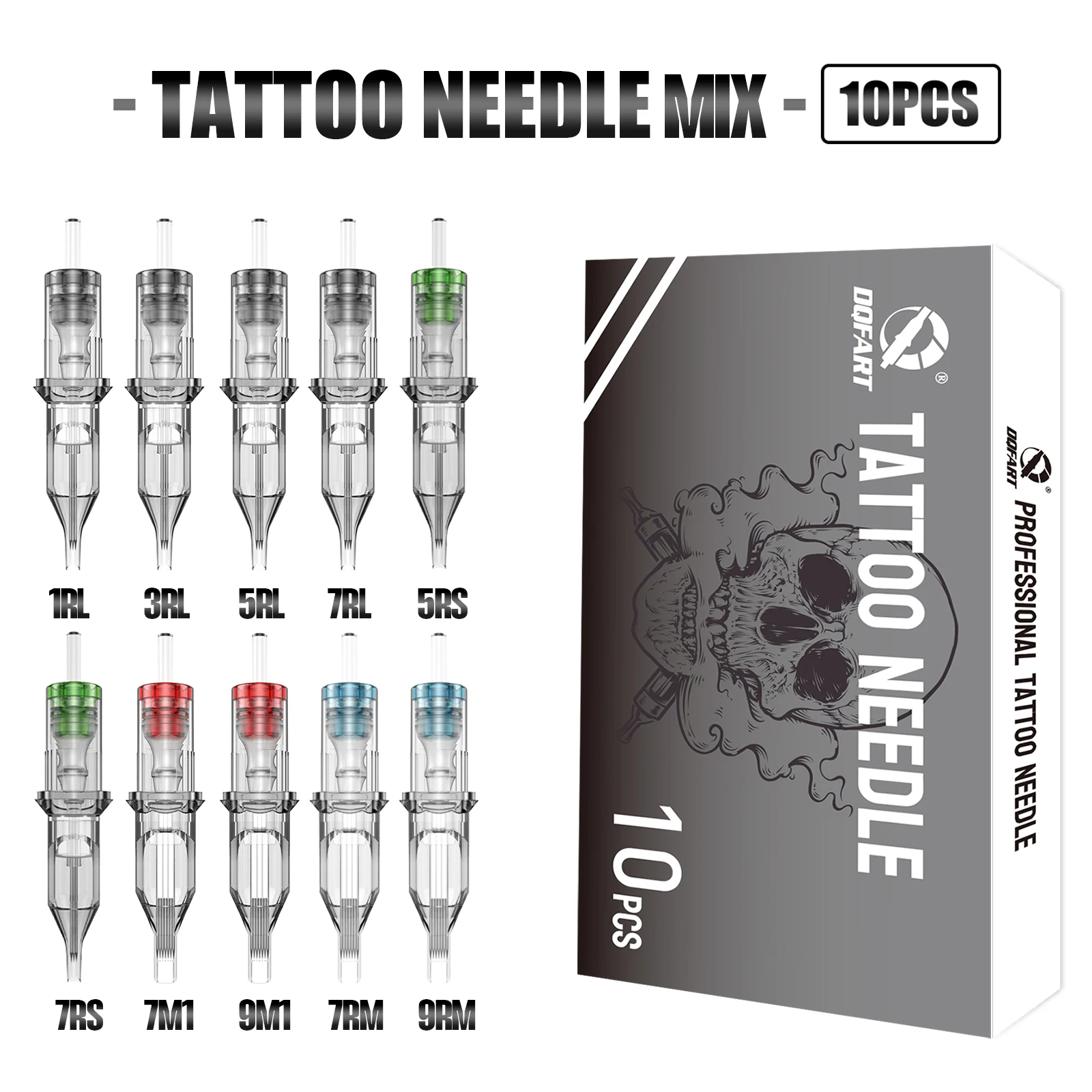 Disposable Tattoo Needle Cartridge 10 Pack Mixed Model Semi-Permanent Line Shadow Eyebrow Lip Makeup Needle Tattoo Machine