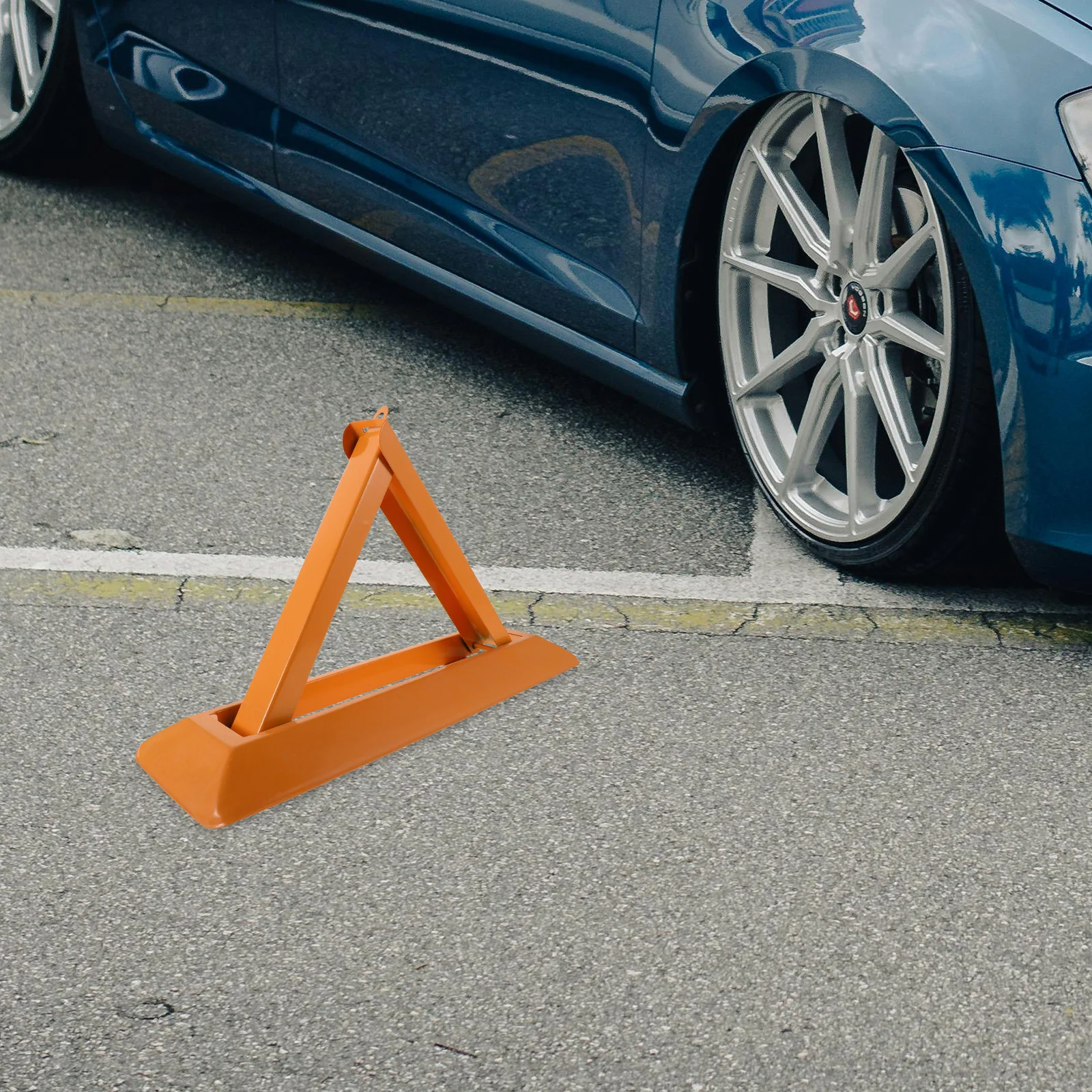 1 Set Steel Ground Lock Reinforced Triangular Barrier Anti-Collision Vehicle Space Saver Fixed Location Outdoor Parking Security