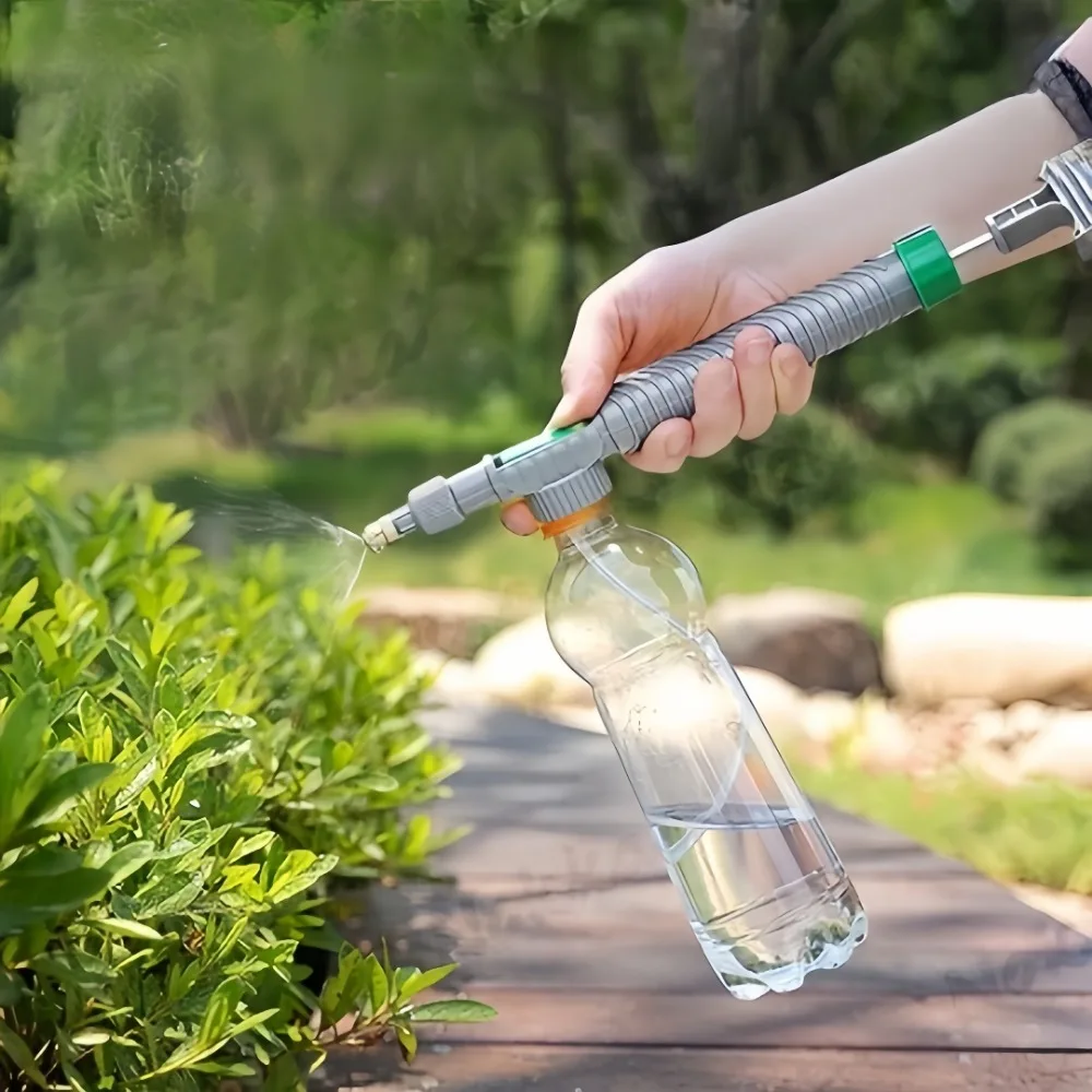 Manual Household Small High Pressure Air Pump Spray Adjustable Drinking Bottle Push Pull Sprinkler Garden Watering Tools Nozzle