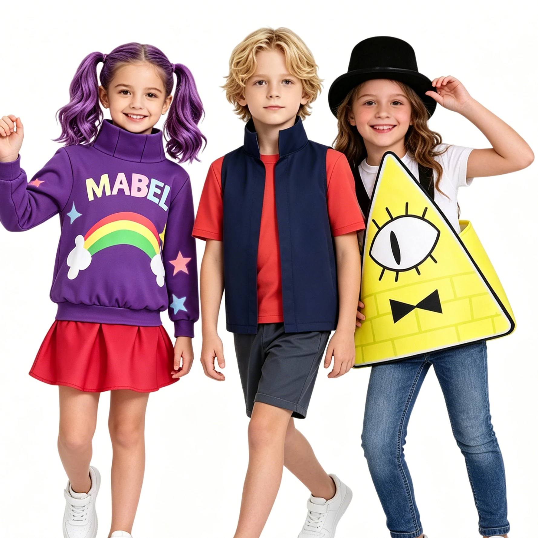 Costume de cosplay Anime Gravity Falls, ensemble pull et jupe Bill Cipher, Dipper, Mabel Pines, robe de fête d'Halloween