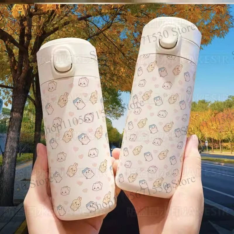 Kawaii Chiikawa Thermos Cup Large Capacity Lightweight Portable Stainless Steel Water Bottle High Appearance Cute Mug Cartoon