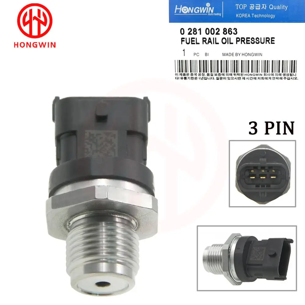 0281002863 314014A010 314014A400 New Fuel Rail Pressure Sensor Regulator For Kia Hyundai 1.5 1.6 2.0 2.2 2.5 CRDi Diesel Engine