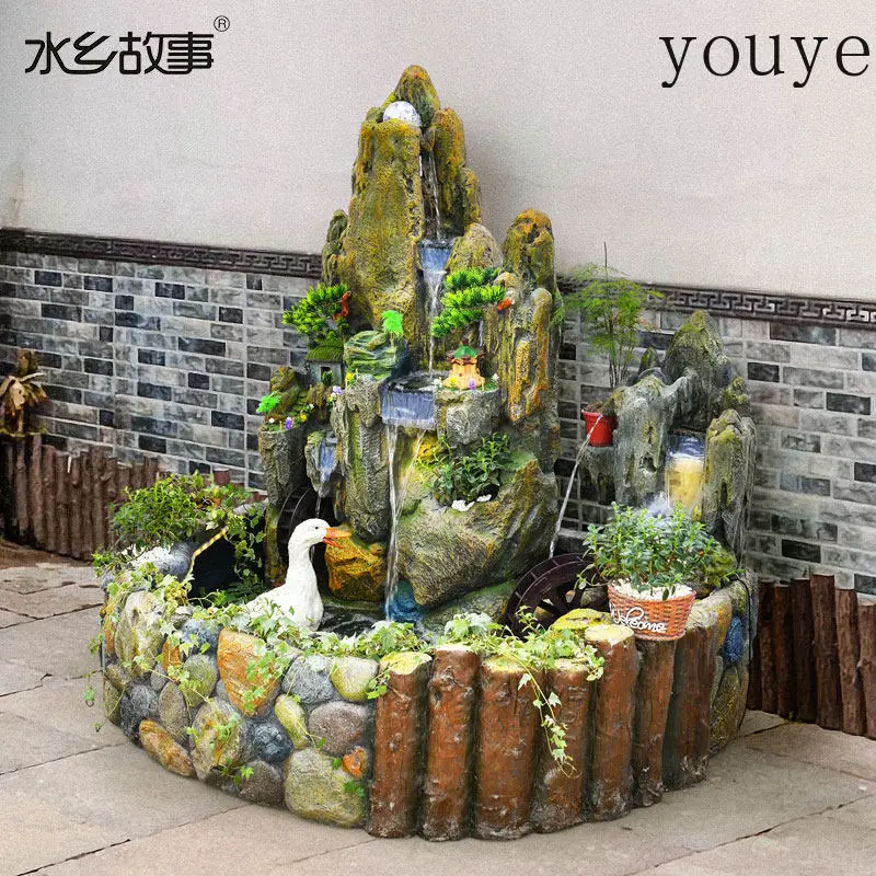 Flowing water ornament rockery fountain fish pond courtyard landscape garden courtyard decoration outdoor balcony landscaping