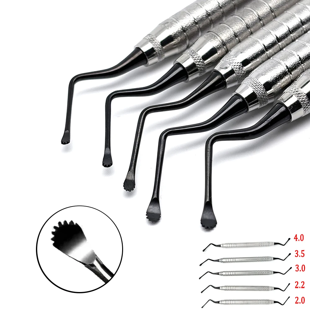 

1 шт., стоматологическая кюретка из нержавеющей стали с пародонтальной костью, инструмент для стоматолога, зубчатая кюретка, профессиональные инструменты для имплантатов