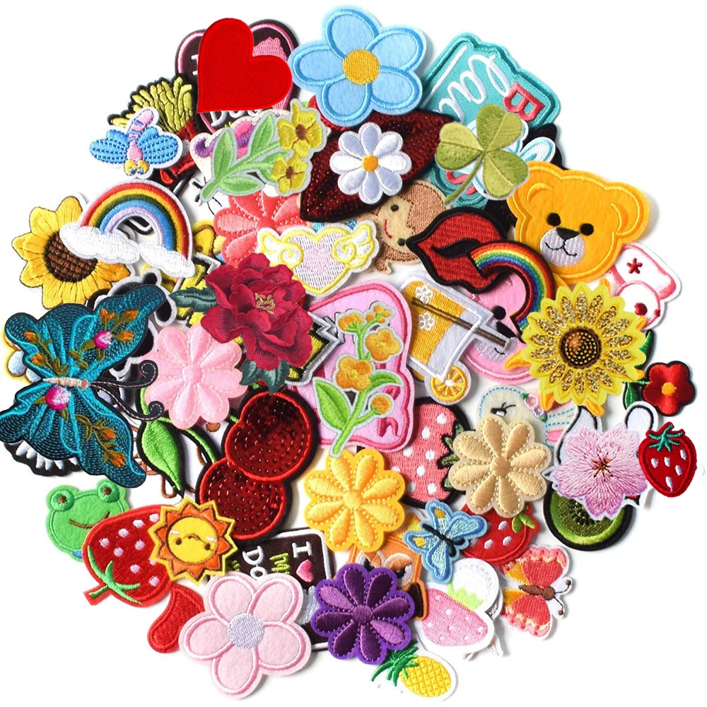 30Pcs Mixed Style Embroidery Patches Repair Applique Clothing Decoration Accessories Random Send
