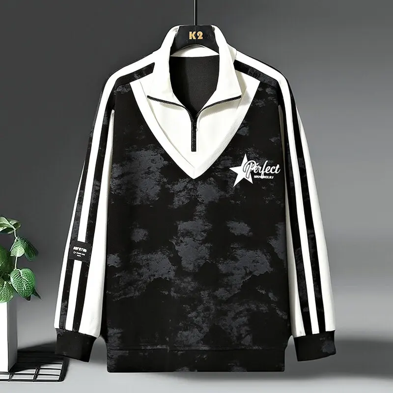 

Spring and Autumn New Fashion Trend Printed Sports Pullover Hoodie Men's Casual Loose Comfortable Large Size High-Grade Coat