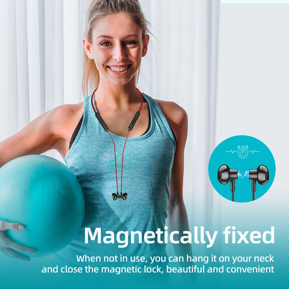 HOCO ES67 Wireless Neckband Earphones In Ear Headphone Bluetooth 5.3 Sport Running Music Soft Skin Friendly Headset With Mic