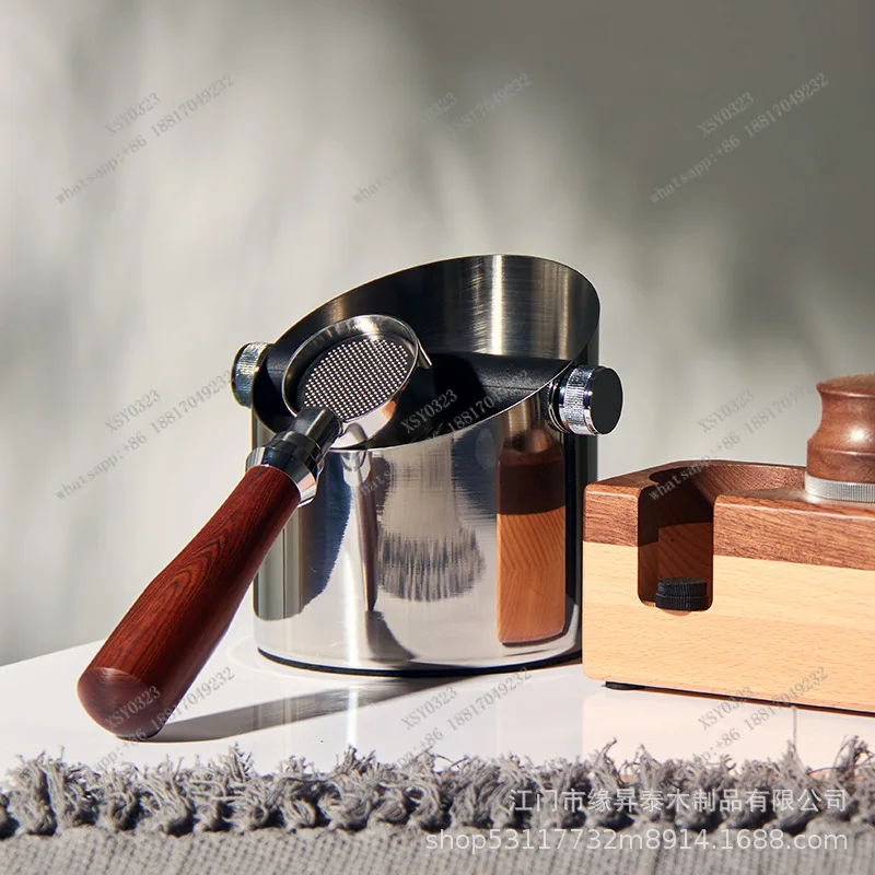 

51mm 3-Ear Coffee Portafilter 304 Stainless Steel Bottomless with Wooden Handle
