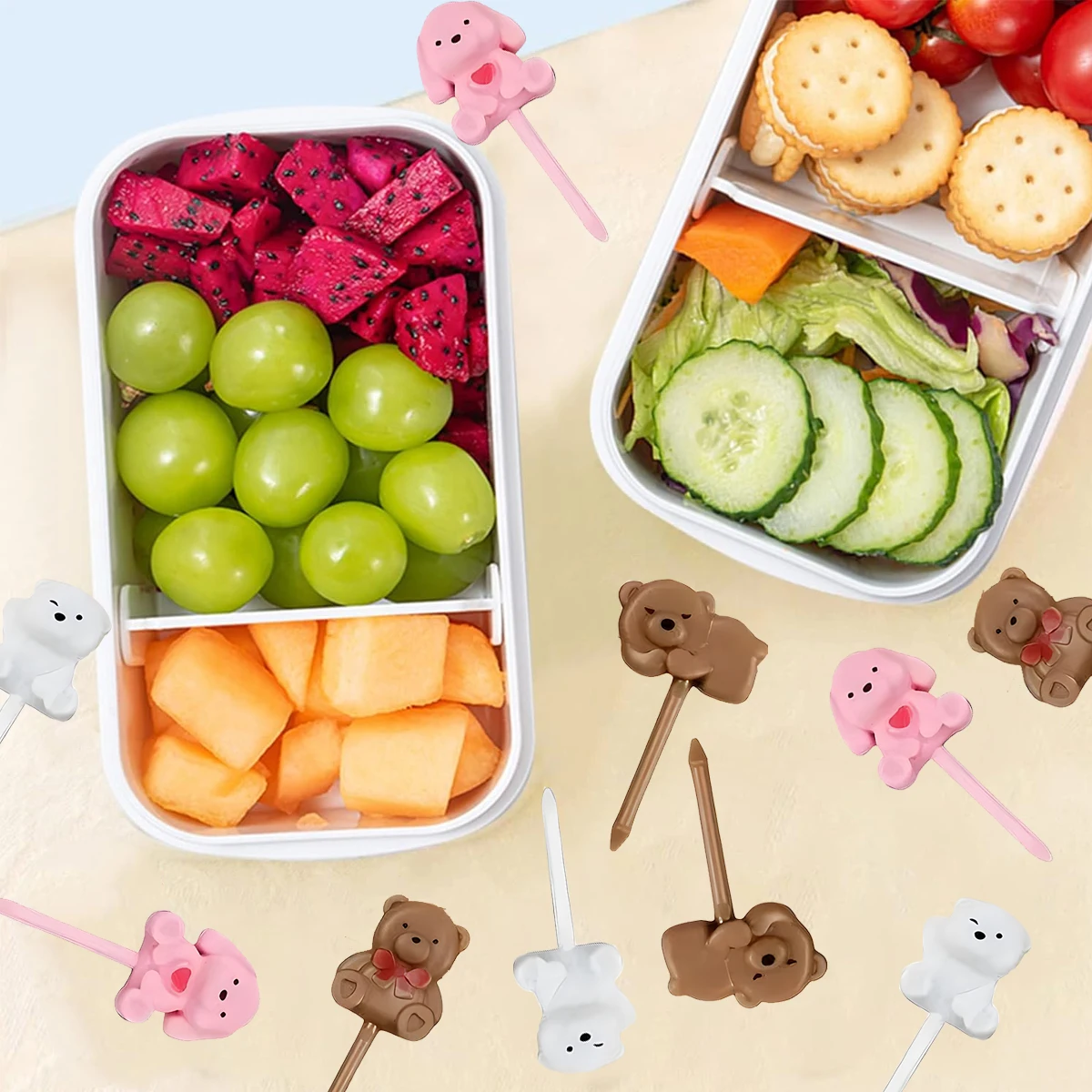 Small Fruit Forks For Children Kids Cute Animal Food Picks Snack Toothpicks Lunch Bento Box Accessories