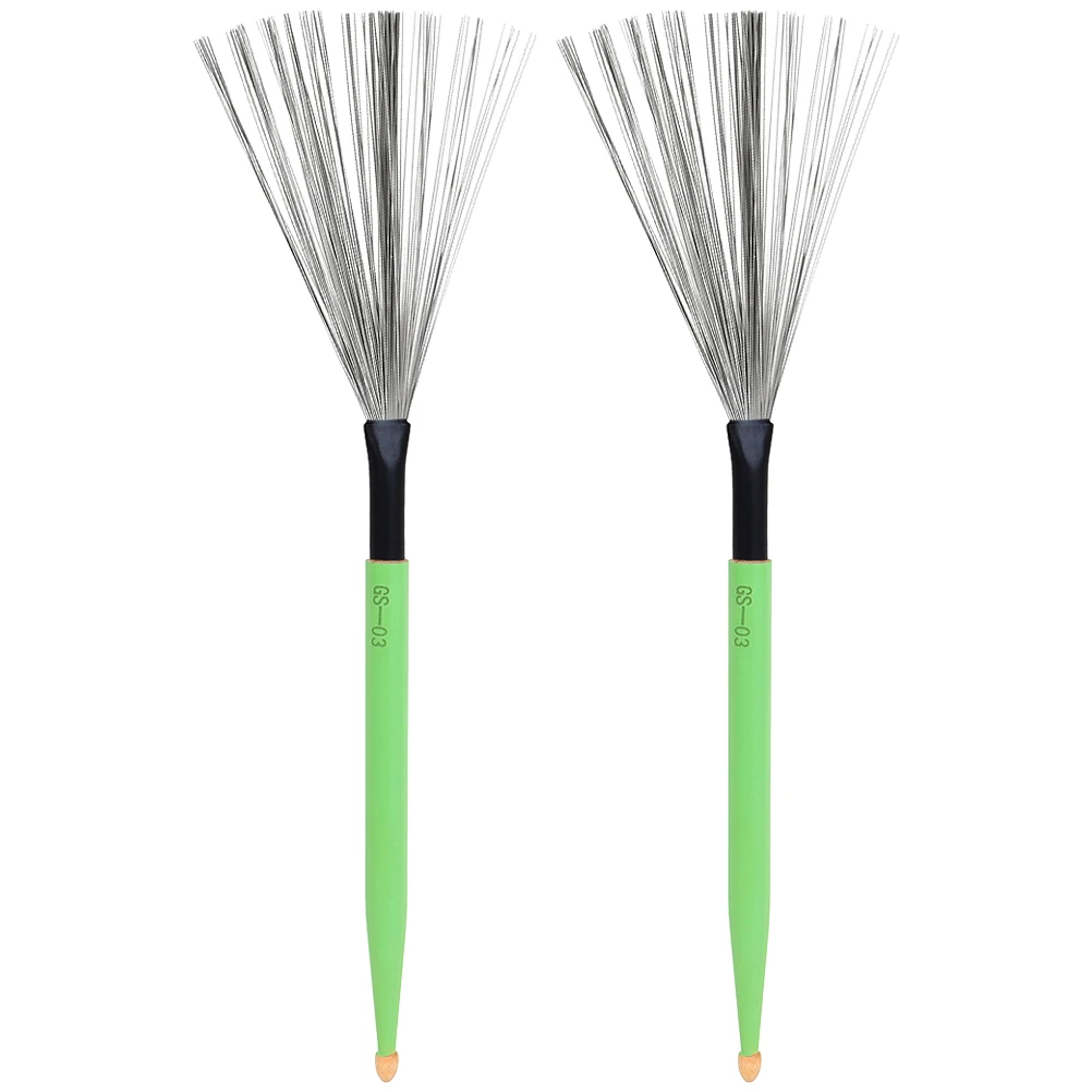 

1Pair Drum Wire Brush Carbon Steel Wooden Handle Durable Practical Percussion Instrument Jazz Drum Accessories