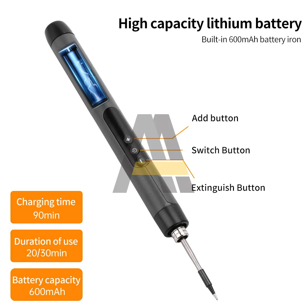 Multifunctional USB Digital Electric Soldering Iron Set Kits 300-450℃ Temperature Adjustable Type-C Solder Welding Iron Tools