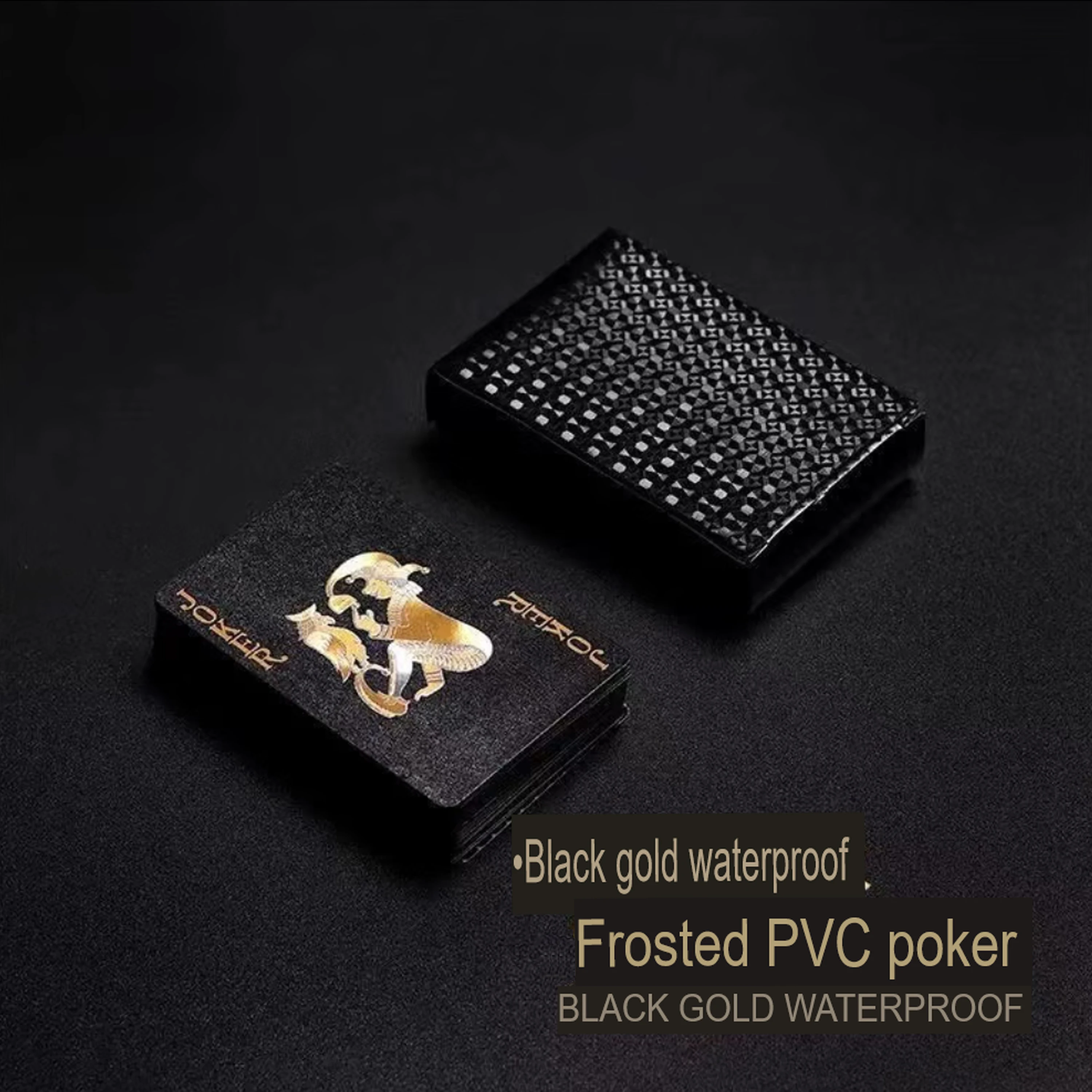 

Poker PVC Plastic Poker Waterproof Creative Rich Gold Black Parker Card Anti Folding and Wear resistant