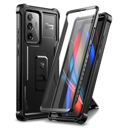Custodia con staffa antiurto per protezione di grado militare resistente per Samsung Galaxy Note 20 Ultra con protezione per schermo integrata
