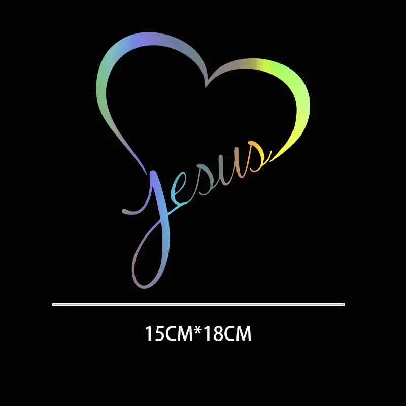 Jesus Heart Vinyl Decal Sticker God Love Christ Bible Car Window Wall Bumper Decoration Religious Faith Accessories G006