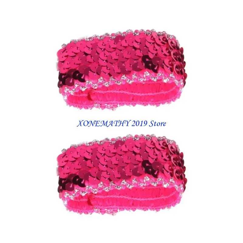 

F42F Популярные эластичные манжеты с рукавами и блестками для женщин и девочек, танцевальные наряды