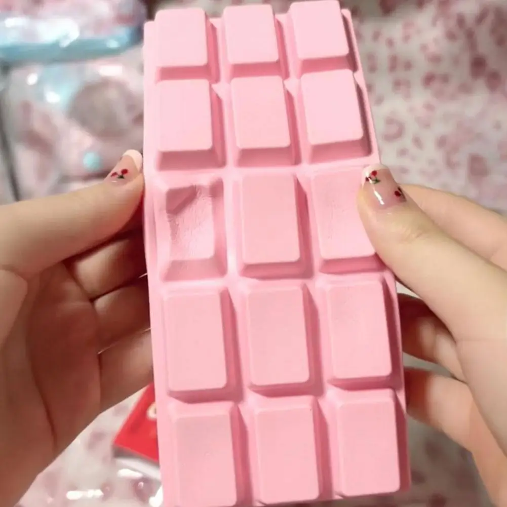 Simulation Pink Chocolate Bar Squishy Toy Kawaii Soft Slow Rebound Squeeze Toy For Decompression Desk Decoration And Gift
