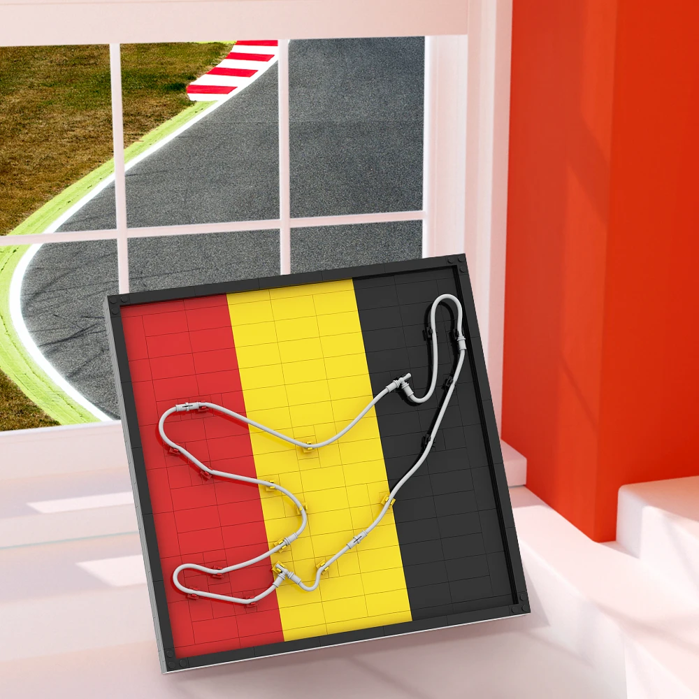 

MOC 3D Pixel Art Spa Francorchamps Zandvoort Bahrain Track Map Mosaic Painting Artwork Handicraft Building Block Kizs Toys Gifts