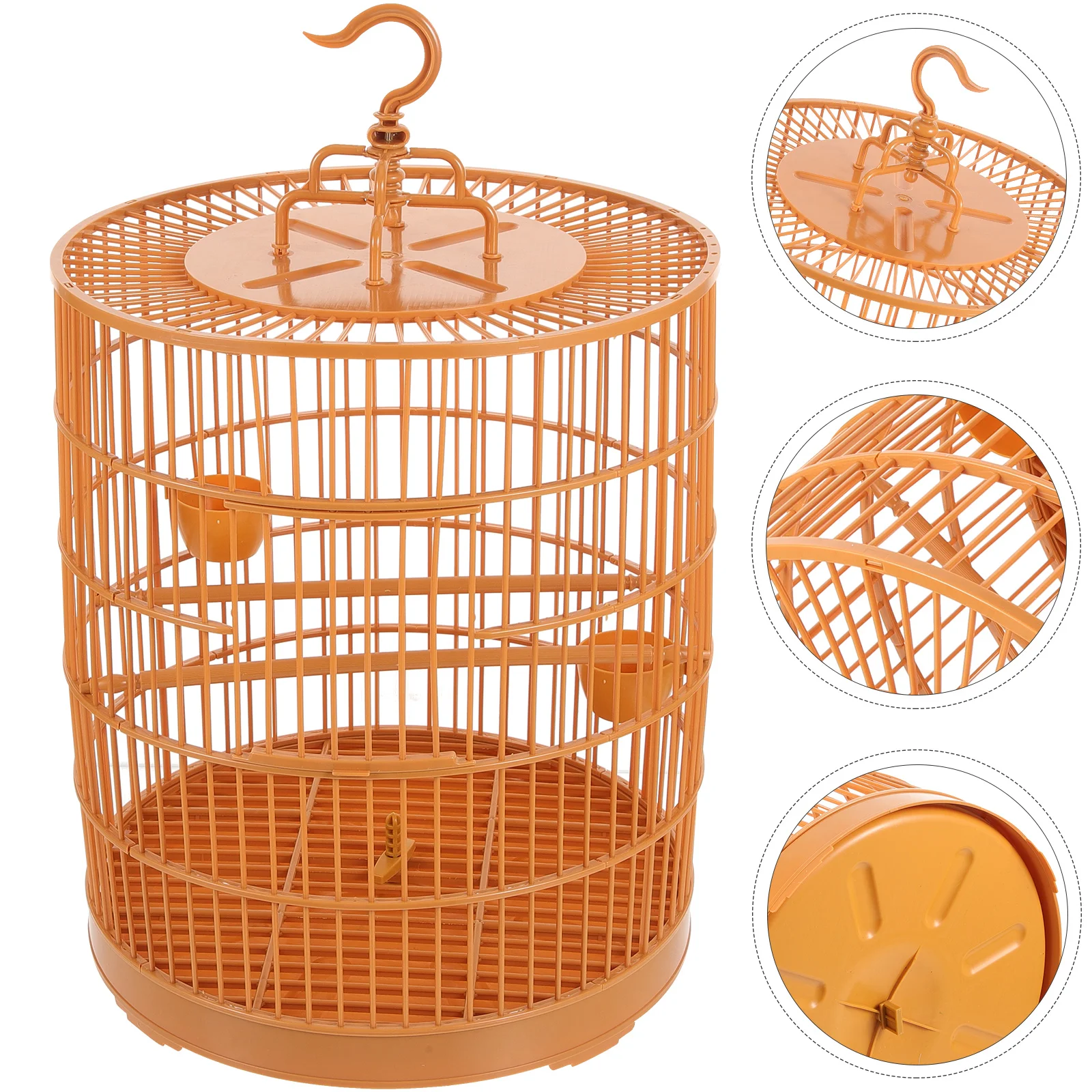 

Birdcage Combination Plastic Pet Display Round Parrot Cockatiel (30 Domes) Birdcages Hanging Food Feeder for outside Travel