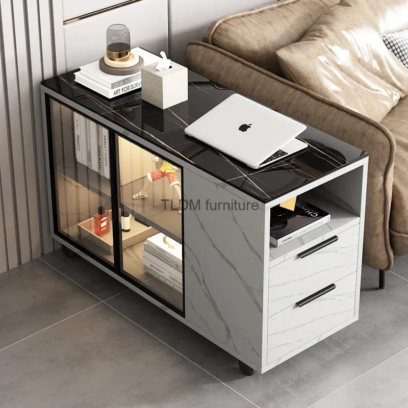 

Sofa Storage Coffee Table Side Cabinet Drawers Unique Design Coffee Table Corner Aesthetic Muebles Para El Hogar Home Furniture