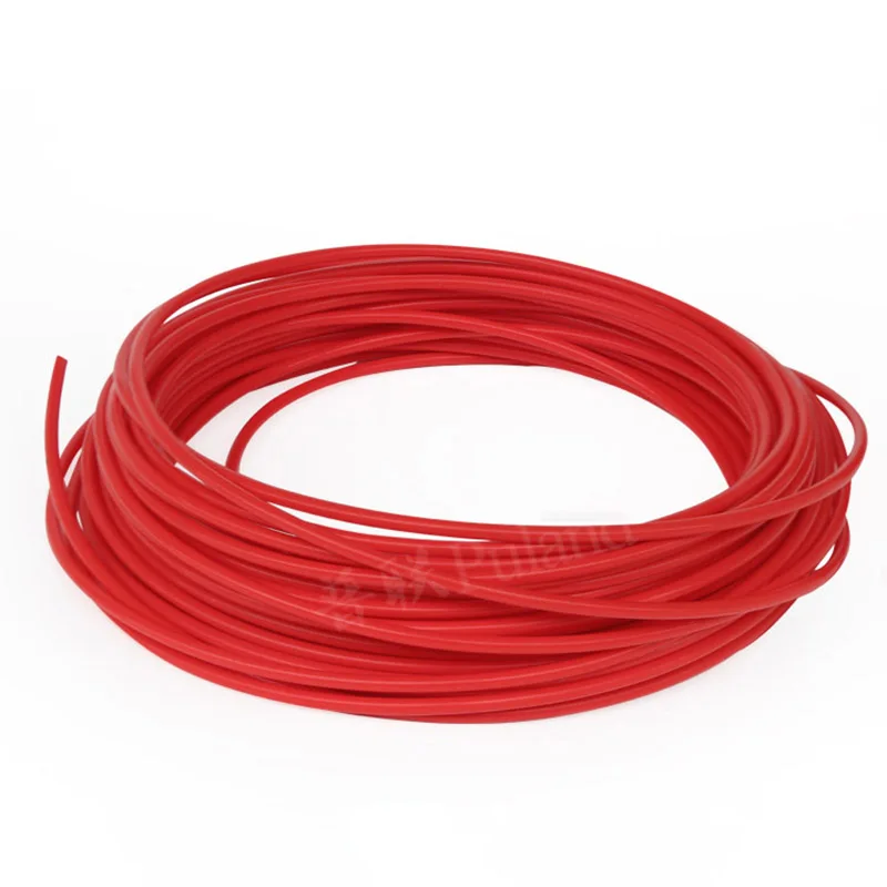 1M ID 0.3mm-3.38mm 150V AWG L Type Red PTFE Tube PTFE Capillary Wall Thickness 0.15/0.2/0.3mm