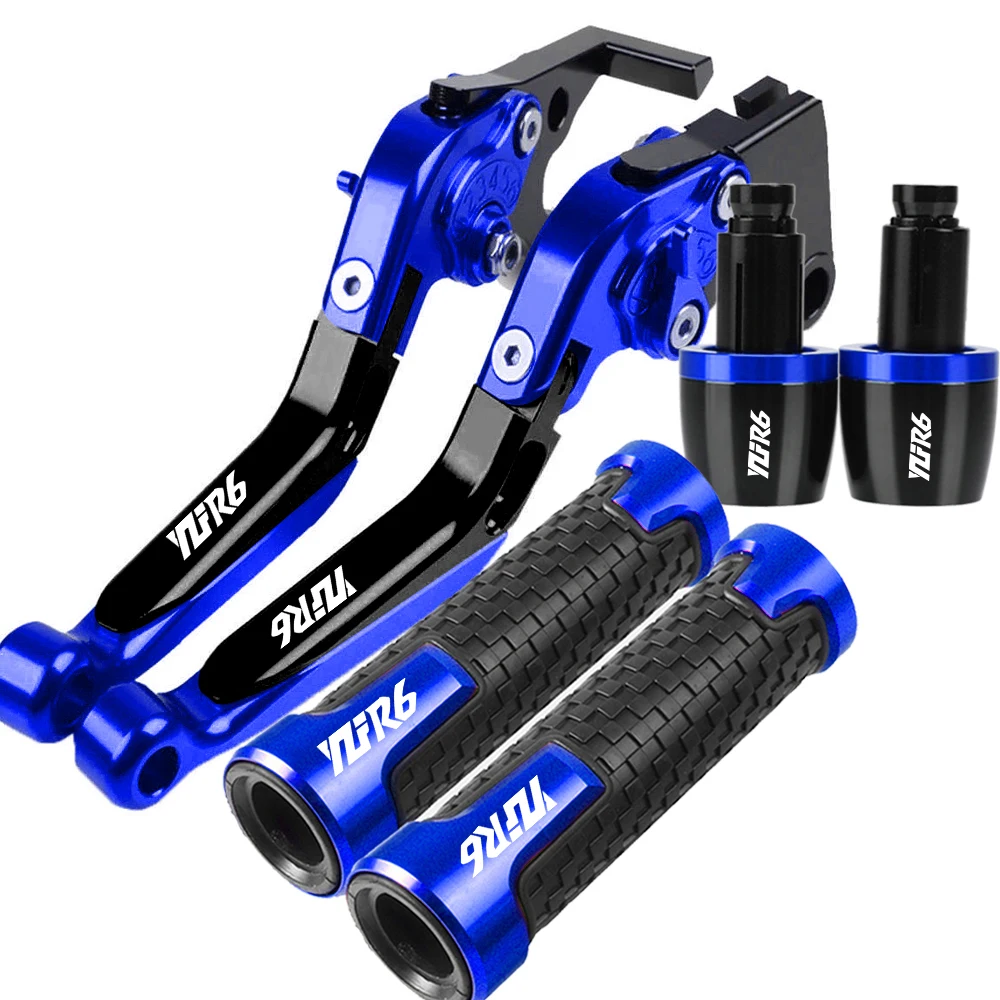 Motocicleta Freio Embraiagem Alavancas, Guiador Hand Grips End, acessórios para YAMAHA YZFR6, YZF-R6, 1999, 2000, 2001, 2002, 2003, 2004