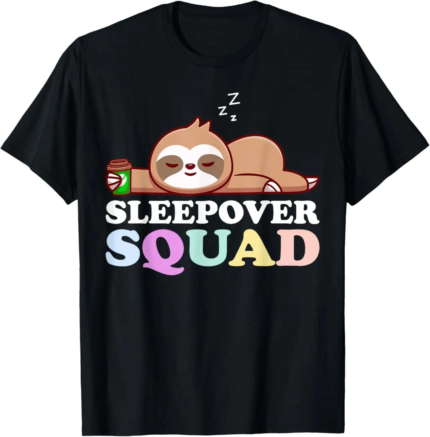 Sleepover Squad Slumber Party Squad Pijama Sloth Camiseta para dormir