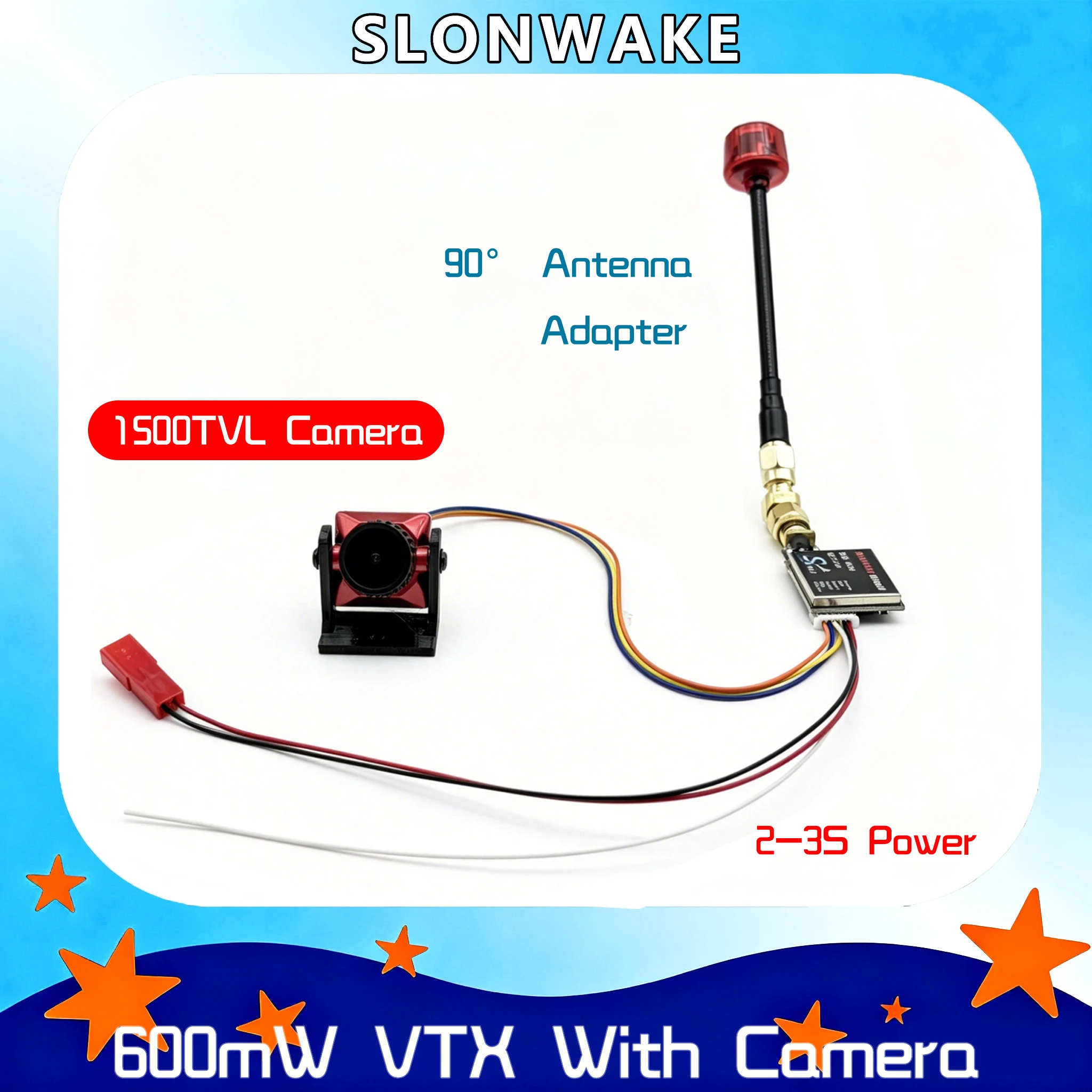 SLONWAKE FPV 5.8G 48CH TS5823Pro 600mW VTX Transmitter and FPV CMOS B19 Camera 1500TVL lens 2.1mm Mini For RC Racing Drone Model