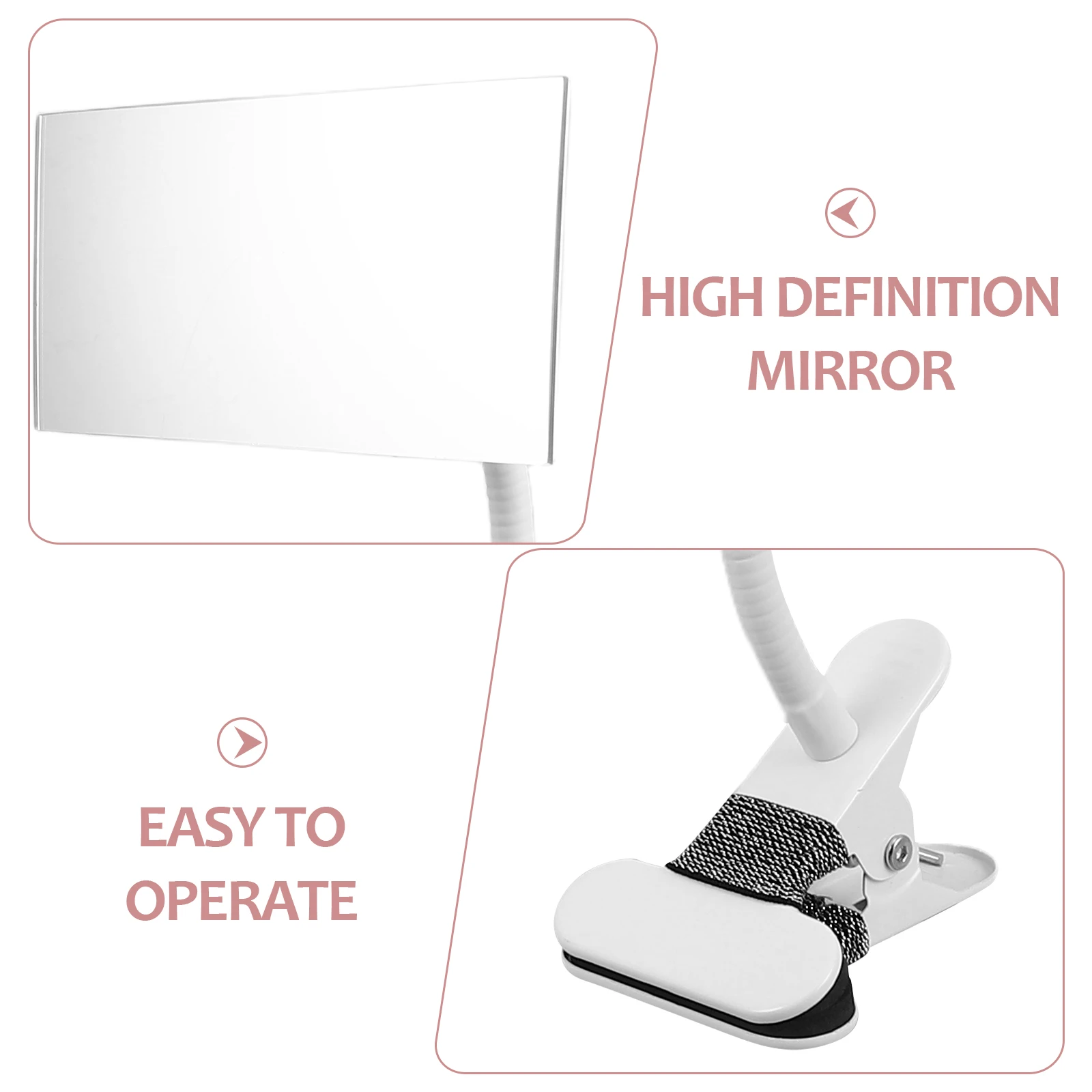 조절 가능한 데스크탑 거울, 엿보기 방지 기능, 고화질 표면, 안정적인 베이스, 사무실 책상 및 개인용