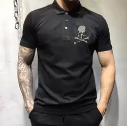 Men's T-shirts Polos Top Quality Short Sleeved Summer Cotton Rhinestone Luxury New Designer Polo Shirt