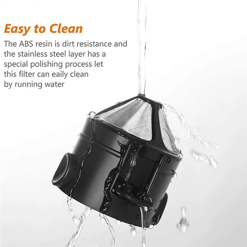 ABJT-Portable Coffee Filter Reusable Funnel Tea Infuser Stainless Steel Minie Dripper Coffee Dripper For Home Office Trave