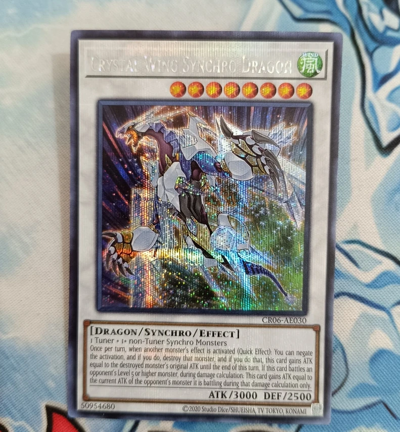 Yugioh KONAMI Duel Monsters CR06-AE030 Crystal Wing Synchro Dragon Secret Редкая азиатская английская коллекция мятная карта