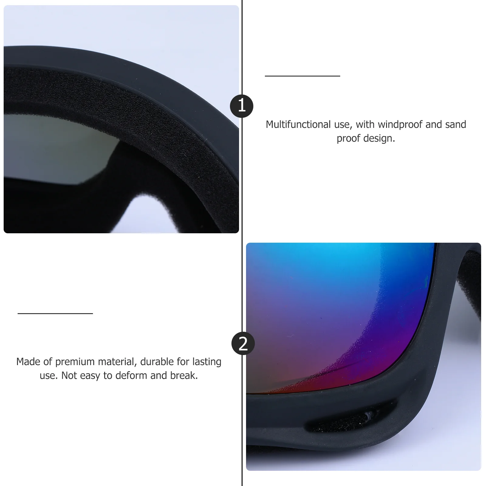 زوج واحد من النظارات الرياضية الخارجية، نظارات تزلج ممتازة مقاومة للرياح والرمل، خفيفة الوزن ومريحة لركوب الجبال