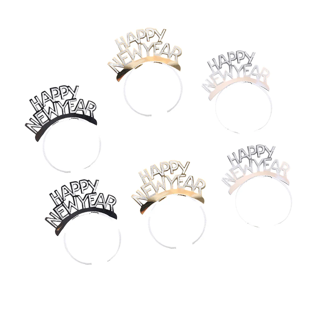 

6 Pcs New Year Headband Elegant Hair Hoops Fashion Accessories Party Supplies Gothic Style Non Slip Kids Gifts