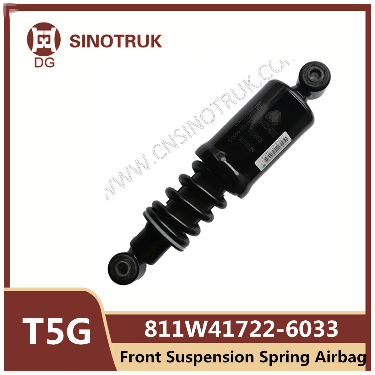 Front Suspension Spring Airbag Assembly 811W41722-6033 For Sinotruk Howo T5G, L37, 47 Cab Original Truck Parts Air Spring