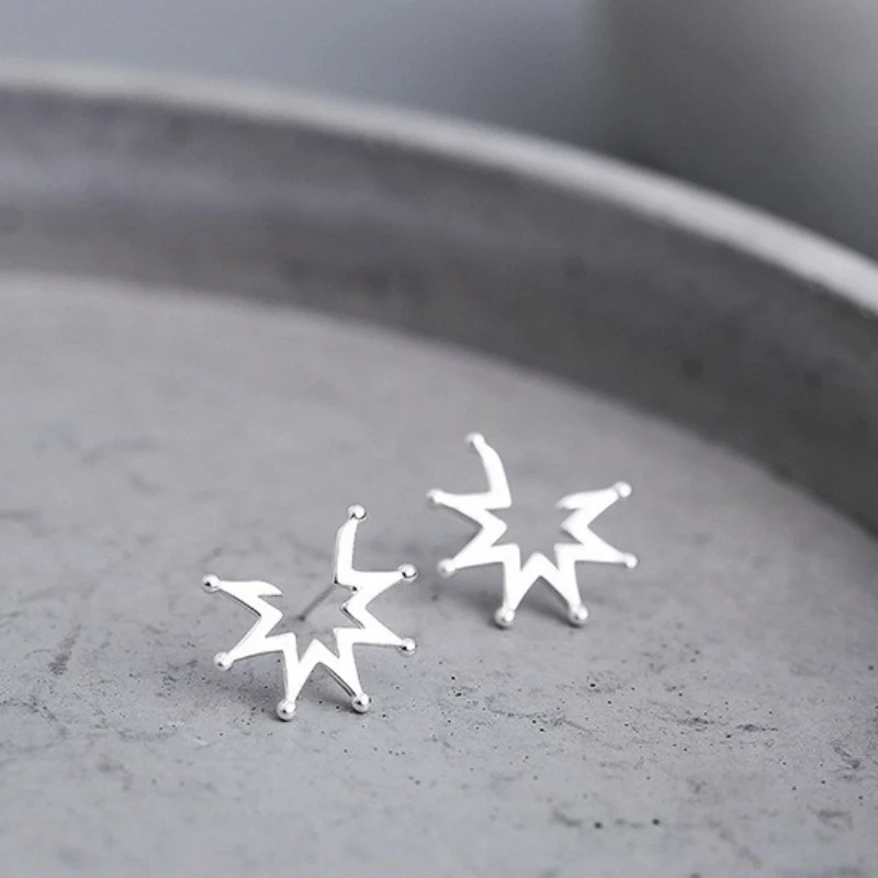 أقراط من الفضة الإسترليني عيار 925 على شكل عباد الشمس، تصميم أنيق وبسيط وفريد من نوعه، هدية للفتيات، أقراط أنيقة للنساء