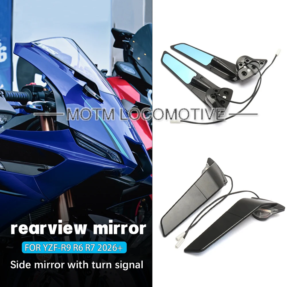 FOR YZF R9 R6 R7 Knife-Style Rearview Mirrors with LED Turn Signals, Fairing Rearview Mirrors, Invisible Rearview Mirrors 2026