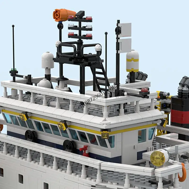 8200PCS MOC city Deep Sea Catamaran Research Vessel model DIY creative ideas Technology Child Toy Assembly Puzzle birthday Gift