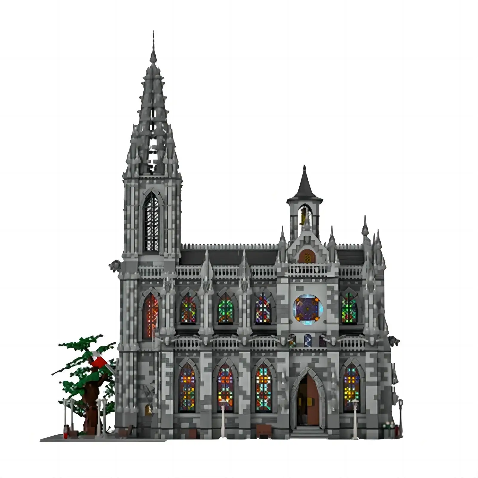 Street View Building Block Brinquedos, Building Block, Catedral Building, MOC-29962, DIY Model Collection, Combined Building Block