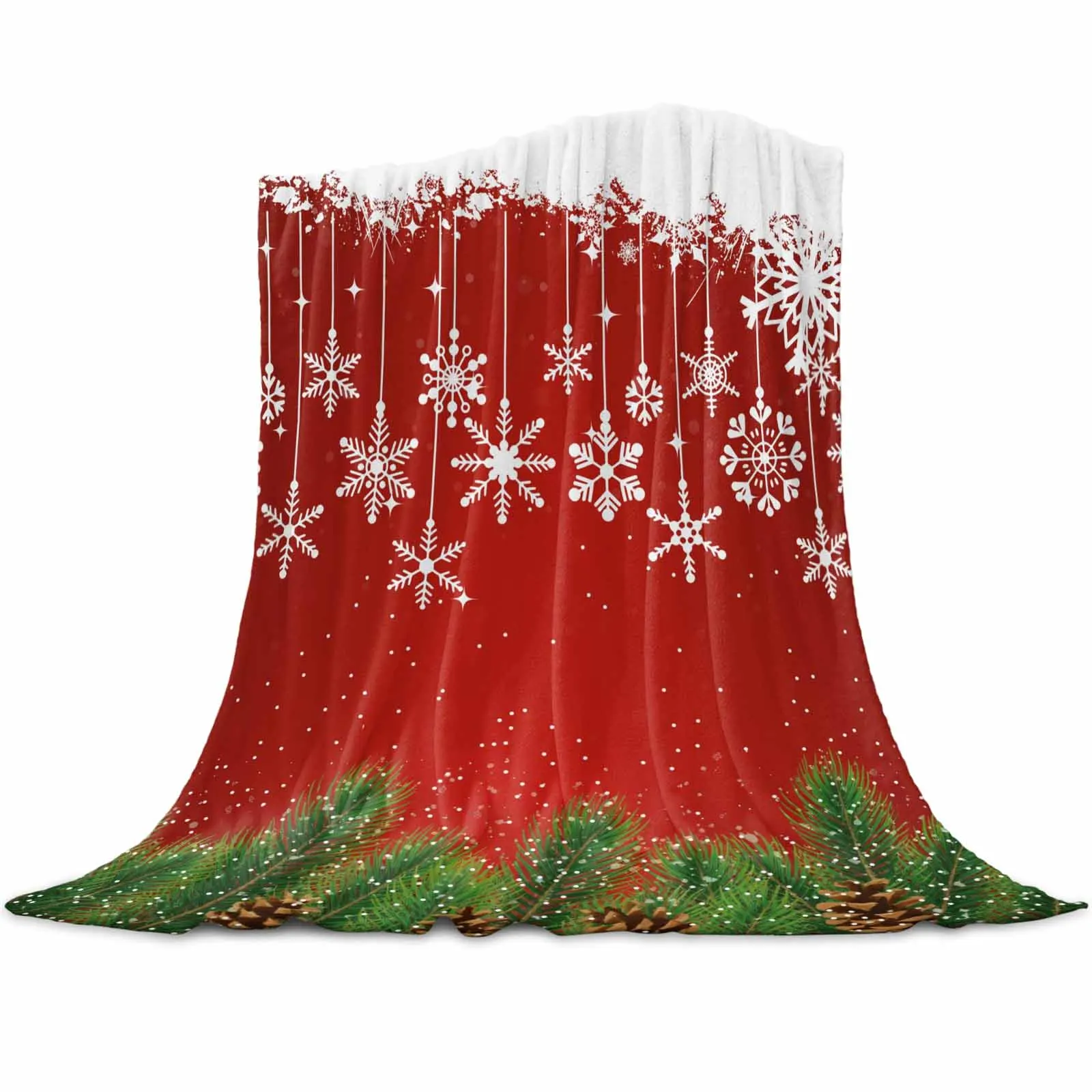 

Winter Christmas Pine Branch Throws Blankets for Sofa Bed Winter Soft Plush Warm Sofa Throw Blanket Holiday Gifts