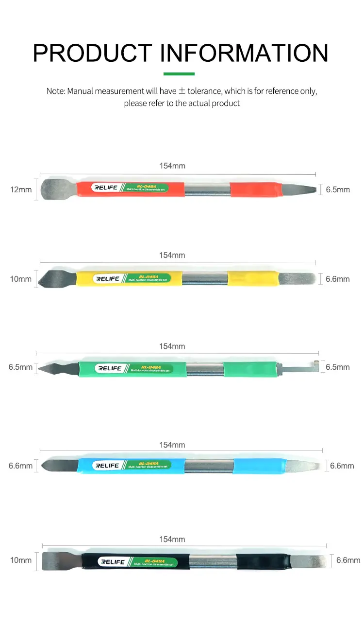 RELIFE RL-049A Doppelköpfiges Multifunktions-Hebelmesser für iPhone und Android zum Entfernen der Glasrückabdeckung, Blechschabemesser-Werkzeug – Detail 2