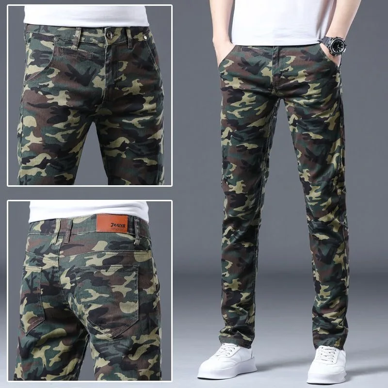 

2024 Spring and Autumn New Fashion Trend Camouflage Cargo Pants Men's Casual Loose Straight Leg High Quality Plus-Size Pants