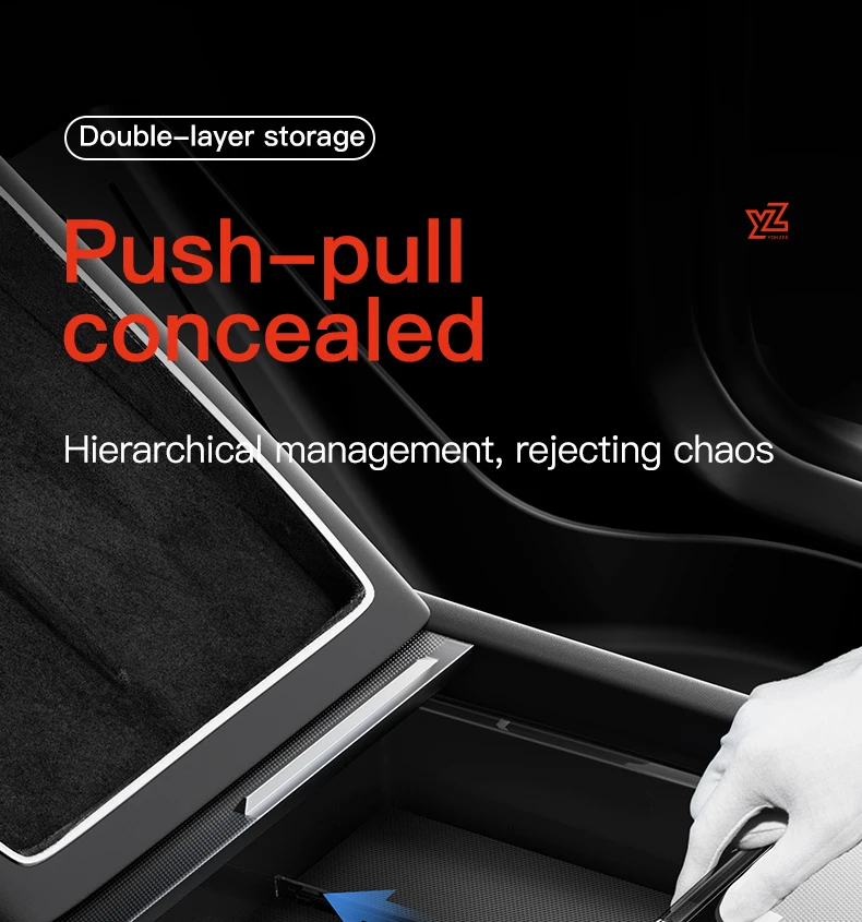 YZ für Tesla Model 3 ModeY YL Juniper Highland Armlehnen-Aufbewahrungsbox aus ABS mit rutschfester Silikonmatte, Auto-Zubehör-Organizer 2026 – Detail 11
